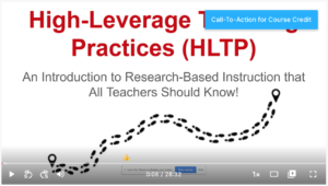 High Leverage Teaching Practices