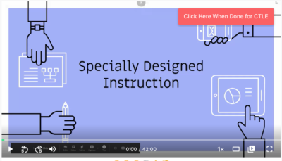 Specially Designed Instruction Mini Course Link